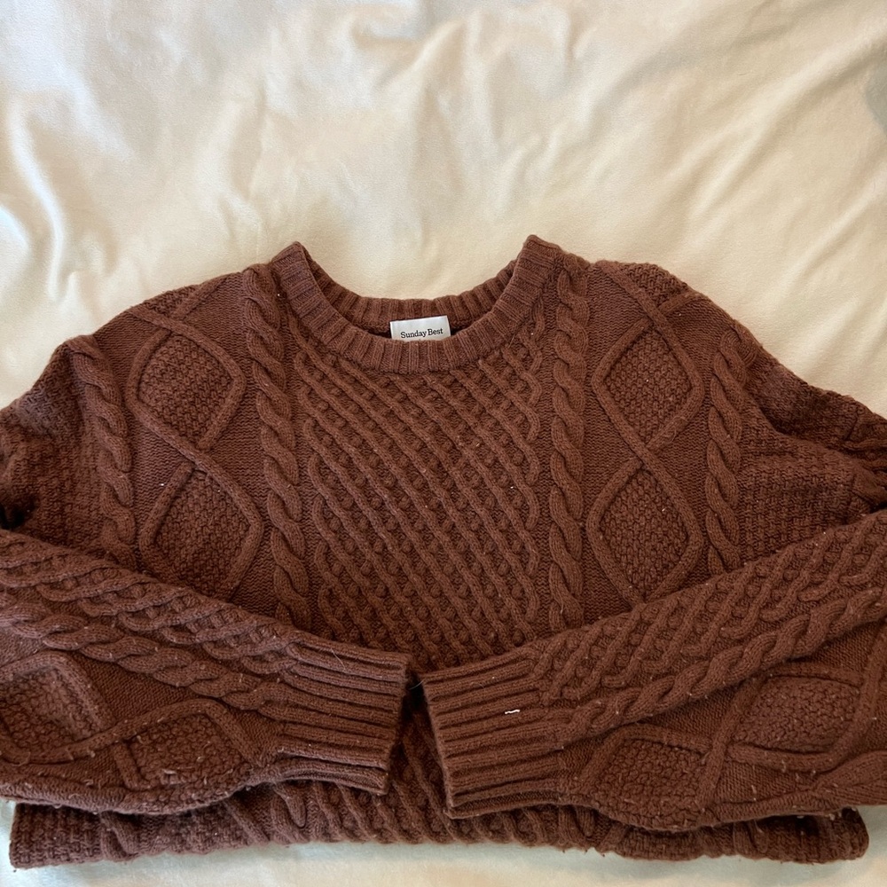 Sunday Best Brown Cable Knit Sweater